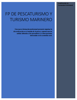 Curso de FP de Pescaturismo y Turismo Marinero